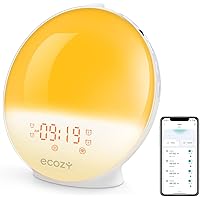 ecozy Sunrise Alarm Clock for Heavy Sleepers, Smart Wake Up Light with Sunrise/Sunset Simulation, App & Voice Controlled, Nat