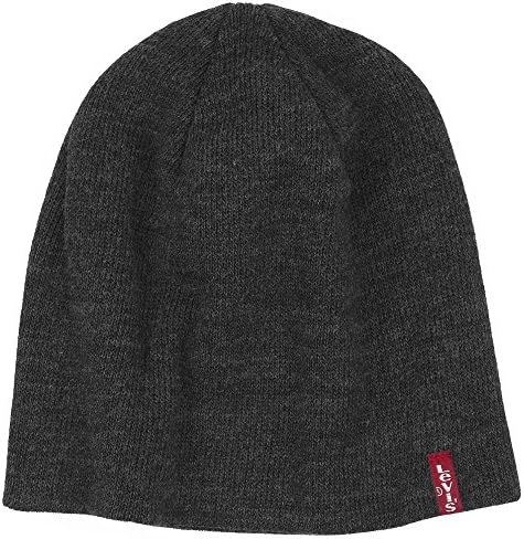 Mens Levis Red Tab Classic Pull On Beany Hat Otis (Dark Grey)