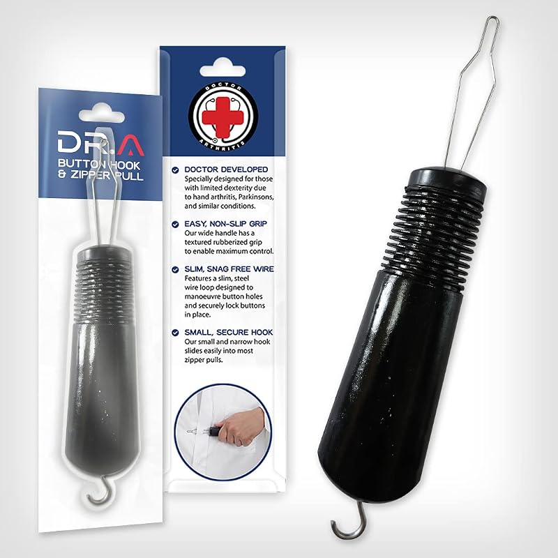 Dr. Arthritis Button Hook & Zipper Pull Aid for Seniors & Disabilities