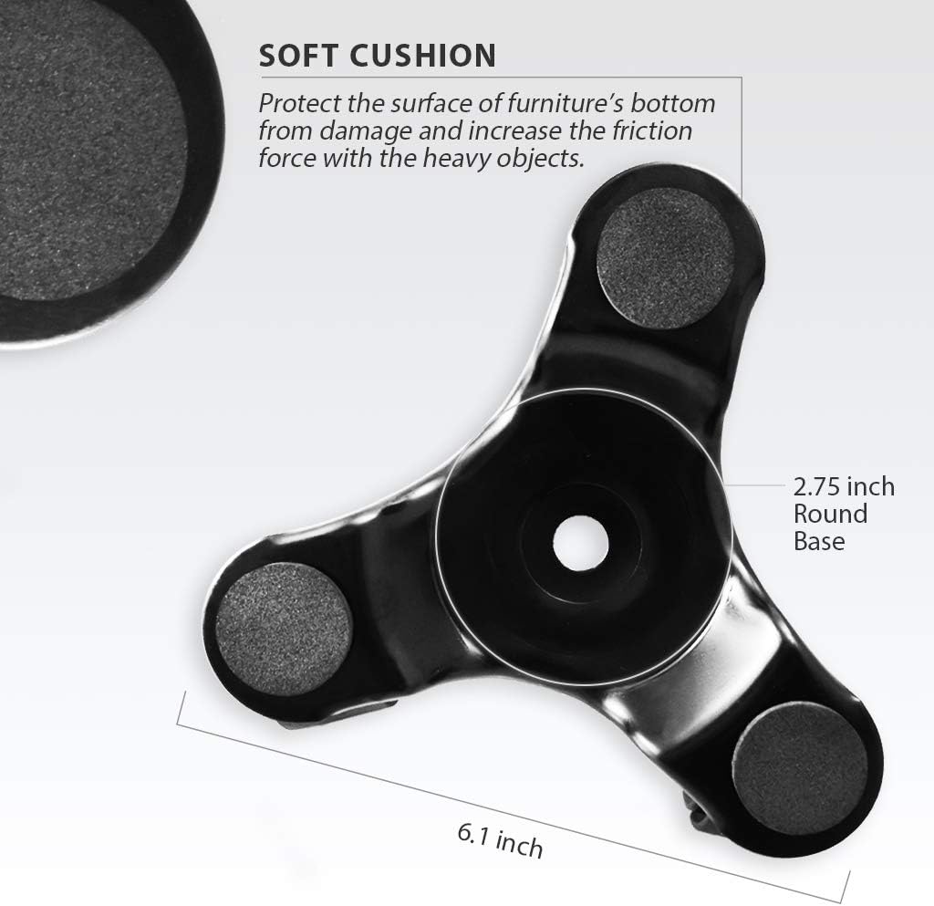 FIRSTINFO TOOLS FIT YOUR NEEDS 3 Wheel Dolly, 100-kg Load Capacity, Nylon & Alloy Steel, Industrial Style, Black & Grey - Image 4
