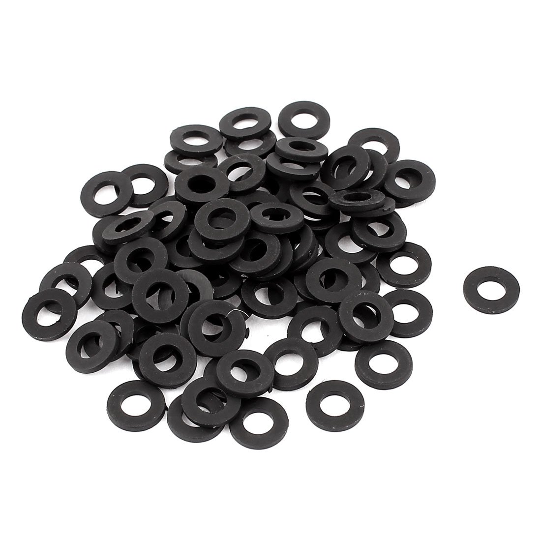 Sourcingmap 4mm x 8mm x 1mm Insulation Nylon Flat Spacer Washer Black 100pcs