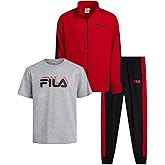 Fila Boys Tracksuit Set - 3 Piece Athletic Youth Shirts Tricot Jacket and Pants for Boys and Toddlers Kids Athletic Pants Set