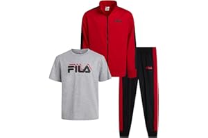 Fila Boys Tracksuit Set - 3 Piece Athletic Youth Shirts Tricot Jacket and Pants for Boys and Toddlers Kids Athletic Pants Set