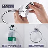 Wopeite Chrome Self Adhesive Towel Ring Stainless Steel 22lb Load view 4