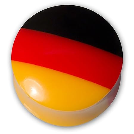 Fly Style Ohr-Plug Flesh Tunnel Acryl Fußball WM Deutschland Fanartikel (4-30mm) pg157