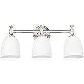 Ntsunxeko Bathroom Vanity Light, 3-Light Bathroom Light Fixtures Over Mirror, Traditional Vanity Lights for Living Room, Milk