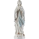 Grace4Joy Our Lady of Lourdes Statue, 12 Inches Mother Mary Statue Outdoor Garden Decor, Hand Painted Lourdes Virgin Mary Sculpture Catholic Gifts for Mom, Grandmother
