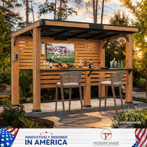 Modern Shade 6x12 Grill Gazebo Review: Cedar Bar with Power Strip & Privacy Fences image 22