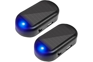 2Pack Solar Simulated Dummy Alarm Warning Lamp,WONFAST Mini Anti-Theft LED Flashing Security Light Car Fake Lamp,Automotive W
