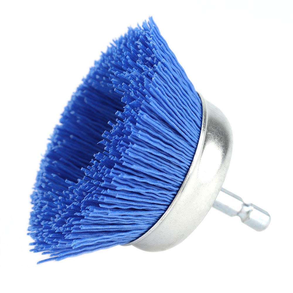 3Pcs 3-inch Abrasive Nylon Cup Brushes Set with 1/4 Inch Hex Shank Nylon Drill Brush Kit for Removal Rust Corrosion Paint, Include Grit 80 120 240 (3Pcs): Industrial & Scientific