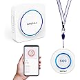 SINGCALL Tuya WiFi SOS Wireless Calling Caregiver Pager System Calling Alert System for Patients Seniors Elderly Disabled 1 Plugin Receiver 1 Smart Emergency Call Button (only Supports 2.4GHz Wi-Fi)