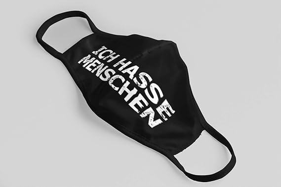 Dilara Masken Mit Motiv Lustige Masken Fur Gesicht Aus Baumwolle Ich Hasse Menschen Amazon De Auto