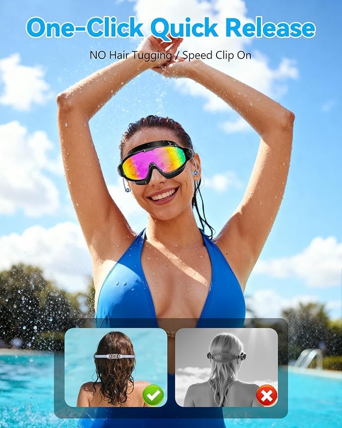 Last page® Adults Swim Goggles 2 Pack, Anti-Fog Wide View UV Protection Pool No Leaking Swimming Goggles for Adult Youth & Men,Women