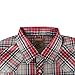 COEVALS CLUB Men's Long Sleeve Casual Western Two Pockets Work Plaid Pearl Snap Button Up Shirt (Gray,Red/M, 22#)