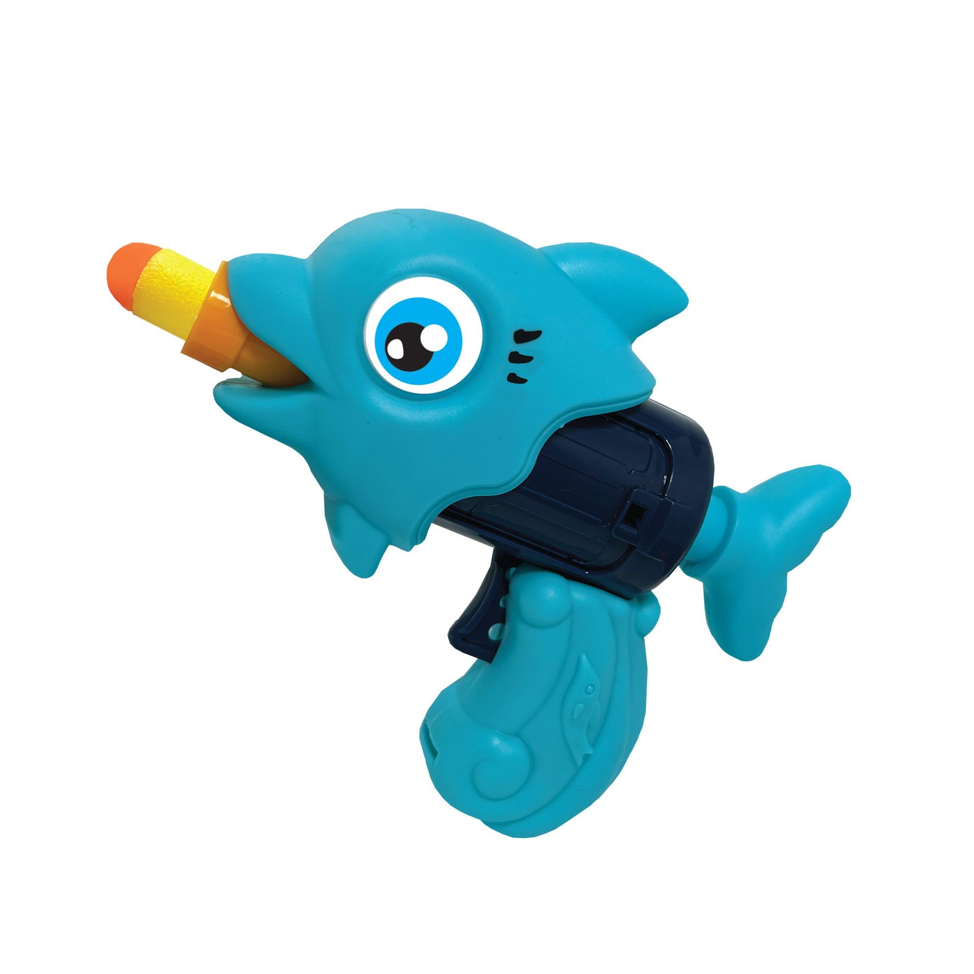WildBlasterz - Dolphin Toy Gun from Deluxebase. Dolphin Soft Bullet Toys. Safe Blaster Gun Shooting Game for Indoor & Outdoor Toys for Kids.