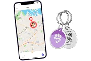 HeyBuddy® QR Code Smart Pet Tags for Dogs & Cats - Personalized Pet Tag Stores Multiple Informations, Includes Scannable GPS Coordinates, Real-Time Notifications, Health Documents & Community Alerts