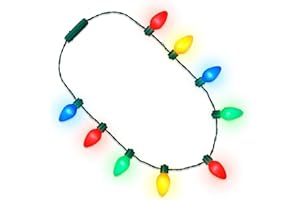 FlashingBlinkyLights Light Up Christmas Bulb Necklaces for Ugly Xmas Sweater Parties and Party Favors