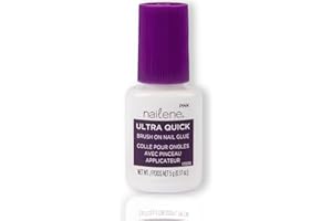 Nailene Pink Brush-On Nail Glue, 0.10 oz Durable, Easy to Apply False Nail Glue Repairs Natural Nails Quick-Drying Nail Adhesive Lasts Up to 7 Days Nail Care Essential, 1 pack (COSNAI842)