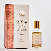 Dukhni Oud al Ibtisam Attar Oil Arab perfume oils for men and women | 30ml Pure roll on perfume scents | Arabian oud oil fragrances | Eid, Ramadan Gift, Vegan Islamic Fragrances