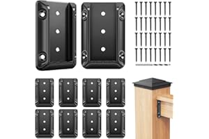 STEEL DN MATE DN Mate 20 PCS Deck Railing Bracket Connectors for 2x4 (Actual 1.5”x3.5”) Wood Post to Handrail Connection, Sturdy Nylon Stair Fence Railing Connectors with Coated Wood Screws,Drill Bit