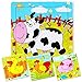 Set of 4: 9 Piece Wooden Farm Animal Puzzles. Kids Colorful Educational Jigsaws include Cow, Duck, Pig and Chicken. For toddlers and preschoolers over 3 years, by INTELLITOYZ