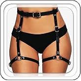 Asooll Punk Leather Thigh Body Harness Chain Leg Garter Belts Belly Chain Waist Rave Party Nightclub Body Accessories for Women (b179)