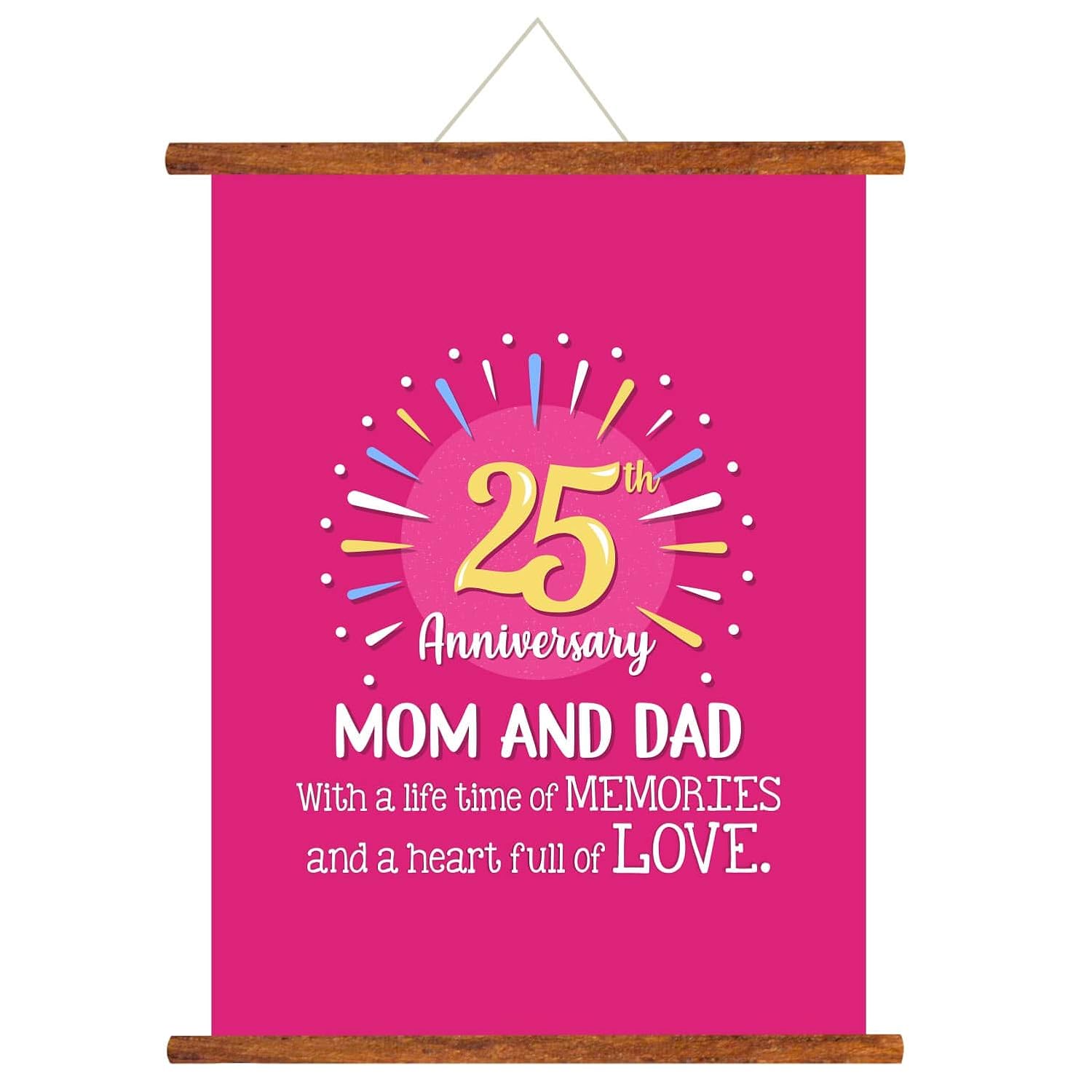 Yaya Cafe 25th For Parents Mom Dad Scroll Greeting Card Poster Love Memories 24 32 Inches Amazon In Home Kitchen
