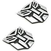 2 PCS in Set Transformers Emblem - 3" Tall for Car Autobot Sticker Pair Chrome Finish PVC Auto Emblems Transformers Autobot Car Accessories