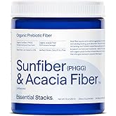 Essential Stacks Organic Sunfiber Prebiotic Fiber (Partially Hydrolyzed Guar Gum/PHGG) with Acacia Fiber Powder - Gluten Free, Non-GMO & Unflavored (7.4 oz)