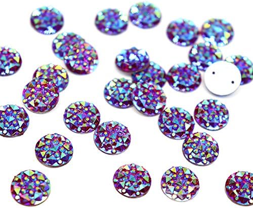 100pcs/lot 10mm multi colour option Round Flatback Rhinestones Plastic/Resin Sew-on Stones DIY Sewing Crystals (AB white)
