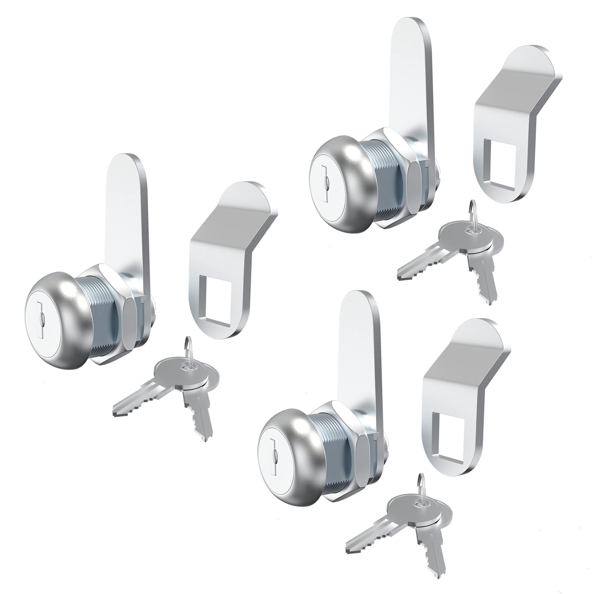 Hecfu 3 Pack Cabinet Lock Mailbox Locks, 5/8" Cam Lock Keyed Alike, Secure Drawer RV Storage Locks Truck Tool Box Lock Replacement, Zinc Alloy