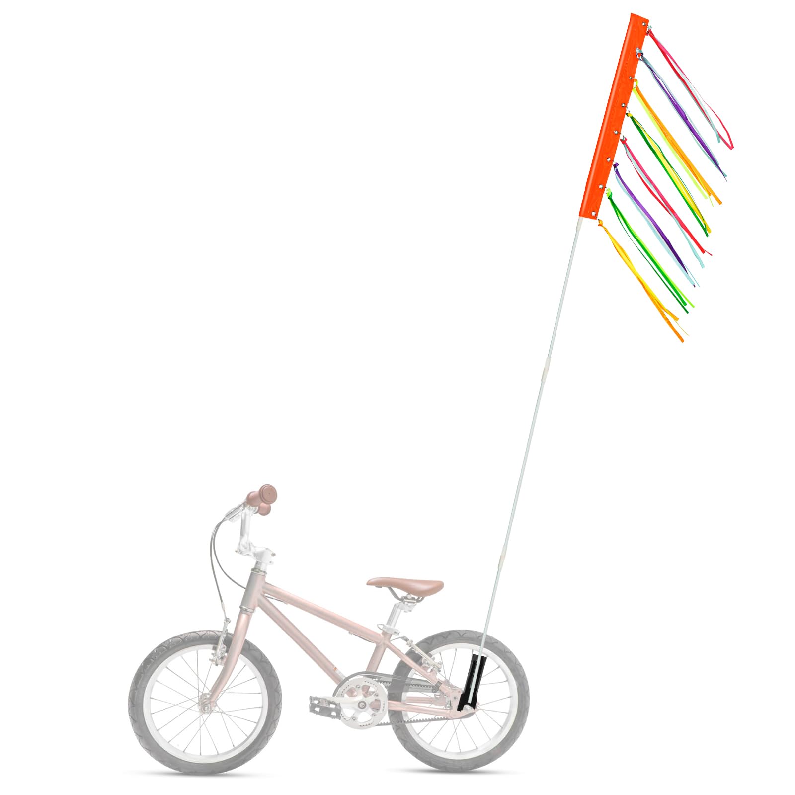 Bike safety flags for being extra visible while riding a bicycle, even in the daytime
