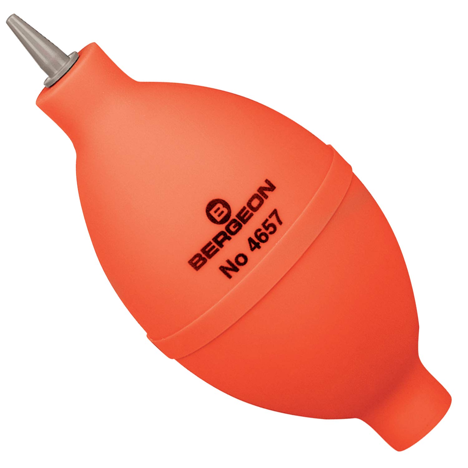 BERGEON 4657 Dust Blower - Olive Shape - Plastic Tip and Intake Valve at Bottom of Blower - Clears Dirt and Dust Hard to Reach Areas - 4332302