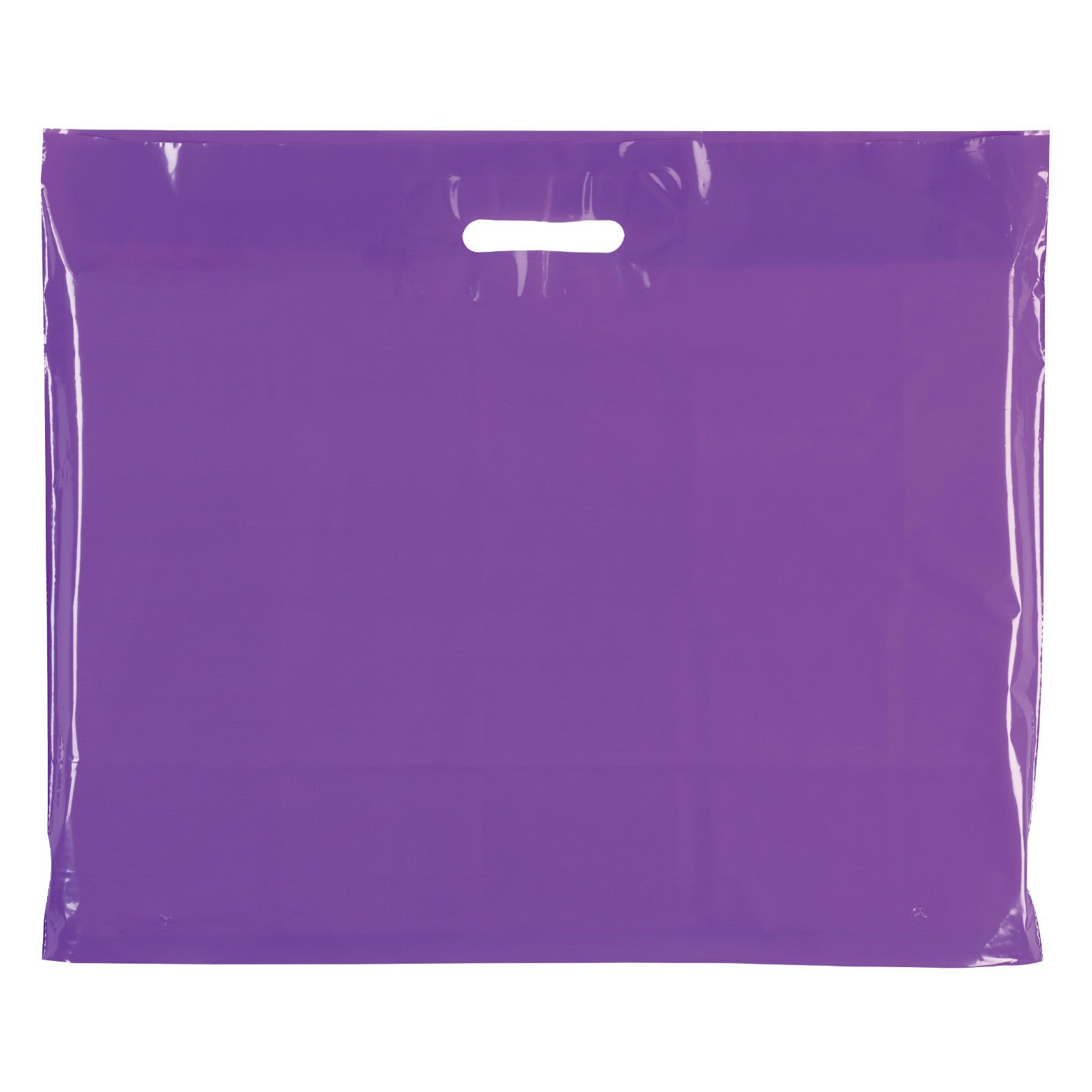 100x Plain Violet 22"X18"+4(55.88cm x 45.72cm) Plastic Carrier Bags - Modern Printed Strong Gift Shopping Bags