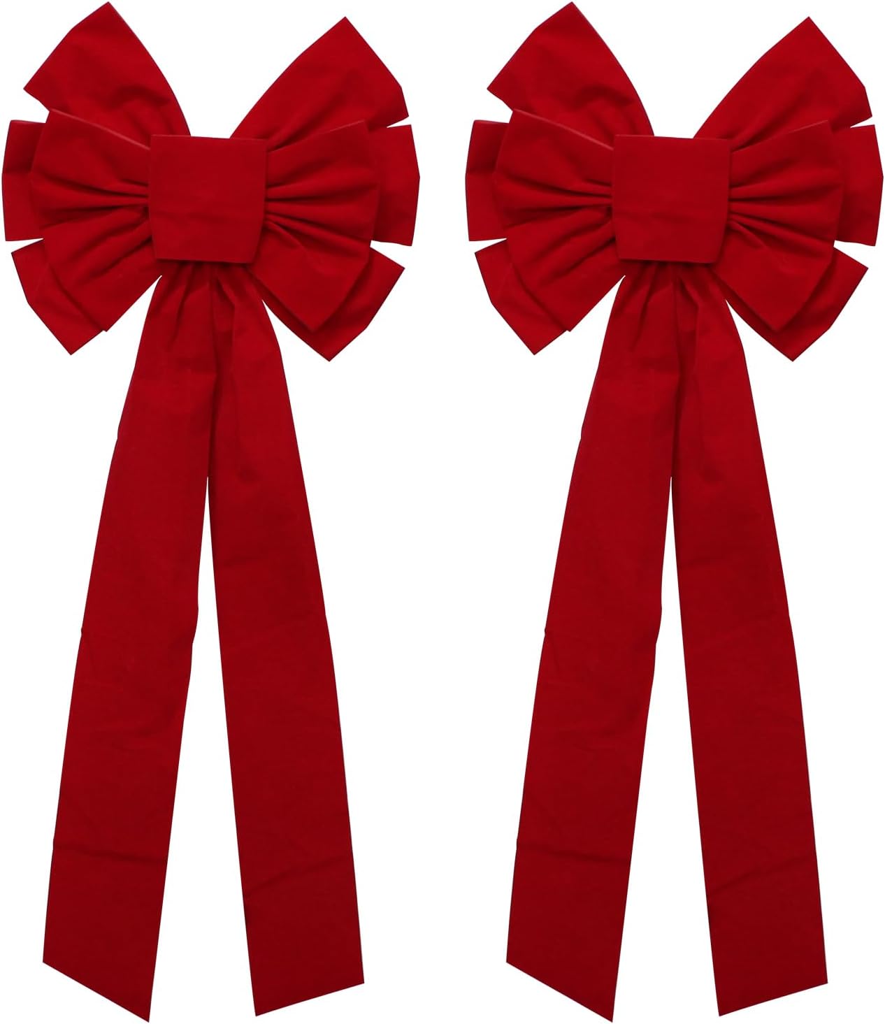 Bows & Ribbons - 2 Pack Christmas Bows Decoration Large, 18”x35” Car Bow, Christmas Tree Bow Topper Red, Wreath Bow, Christmas Red Velvet Bows, for Xmas Home Front Door Patio Outdoor Decor