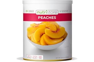 Nutristore Freeze Dried Peaches | 100% Natural, Healthy Fruit Snacks | Bulk #10 Can | Premium Quality & Crispy Fresh Taste | Emergency Survival Food Supply | 24 Servings | 25 Year Shelf Life