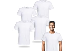 METFUIN 4 Pack Sublimation Shirts White Polyester Tshirts for Sublimation Heat Press Unisex Sublimation Shirt Bulk Gift DIY