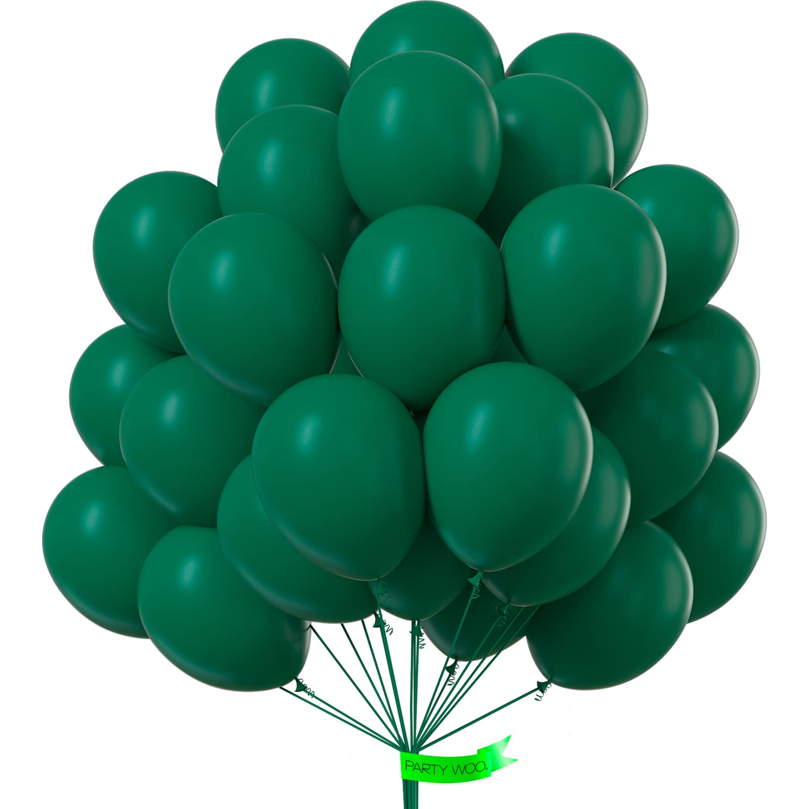 Photo 1 of PartyWoo Dark Green Balloons 50 pcs 12 Inch and 120 pcs 5 Inch Hunter Emerald Forest Green Latex Helium Balloons for Graduation Christmas Mardi Gras Jungle Safari Birthday Party Decorations Green-F14