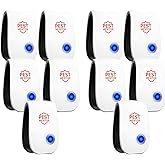 Ultrasonic Pest Repellent Indoor 10 Pack Insect Repellent, Ultrasonic Plug in for Cockroaches, Mouse, Bugs, Mosquito, Mice, Spider, Ant, Rodent Repellent, Silent, Energy-Efficient
