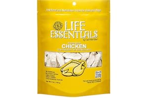 LIFE ESSENTIALS BY CAT-MAN-DOO All Natural Freeze Dried Chicken for Dogs & Cats - No Fillers, Preservatives, or Additives - Grain Free Tasty Treat - 5 Oz Bag - Made in USA