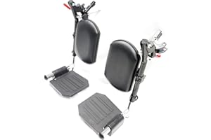 Wheelchair elevating Leg Rest,Wheelchair Lift Leg Rest,W/Calf Pads,Composite Footplates,Fits Most Standard wheelchairs and Tr
