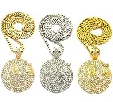 MENS HIP HOP ICED OUT GOLD PLATED CHIEF KEEF GLO GANG PENDANT CHAIN NECKLACE
