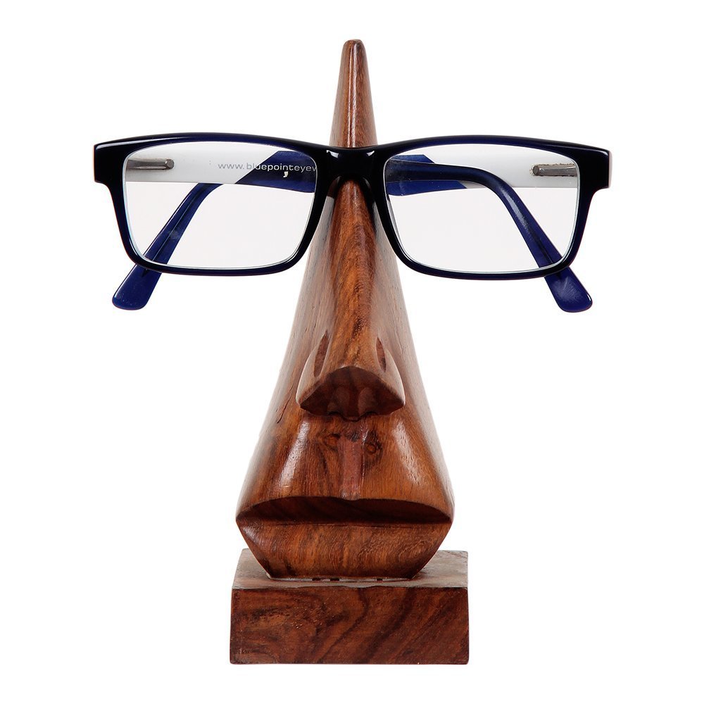 storeindya Wooden Handmade Nose-Shaped Eyeglass Spectacle Holder Glasses Holder By ENN DEE INTERNATIONAL