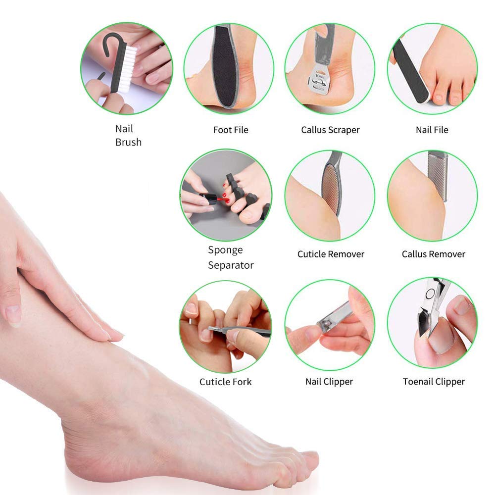 Pedicure Kit Foot File Rasp, Professional Pedicure Tool Set-Removing Hard/Cracked/Dead Skin Callus Corn Remover Foot Scraper, Stainless Steel Foot Care Tools for Men Women Gift : Beauty