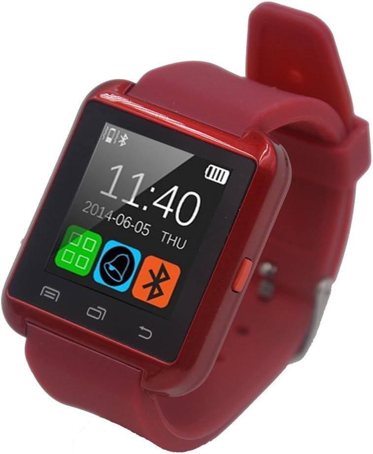 FunnTech Smart Watch with Bluetooth Pedometer Sleep Monitor Activity Tracker Fitness Tracker (Red)