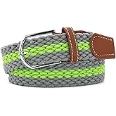 Huyfhksd Multicolored Elastic Woven Golf Belts Casual Braided Stretch Belt for Men and Women