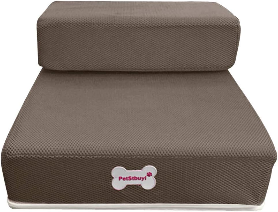 Pet Stairs,Removable Pet boy Bed Stairs, Fashion Orthopedic Dog cat Stairs,Step Comfort Pet Girl Stairs,Protect Pets' Joint and Knee for Small Medium and Large Pets (L, Brown)