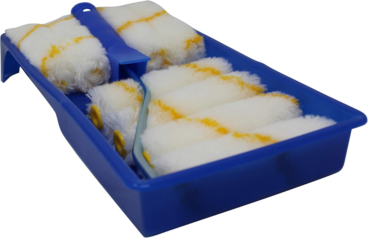 Pro Grade - Paint Roller Tool Kit - 10 Piece Painting Set - Mini Plastic Paint Tray Set, Mini Roller Frame, Microfiber Roller Covers - - 