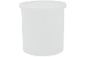 Carlisle FoodService Products Classic Round Storage Container Crock with Lid for Kitchen, Restaurants, Home, Plastic, 1.2 Quarts, White