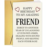 Best Friend Birthday Card, Bestie Birthday Card, Friendship Card for Birthday, Funny Birthday Card for Bestie BFF, Best Friend Birthday Gifts for Bestie Women Brother Him, Birthday Card Sister Brother